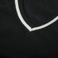 thumbnail image 2 of TOPTIE Chandail Sans Manches d'Uniforme pour Garçon avec Rayures, Col en V, Tricoté, Chandail Sans Manches - Blanc - 7, 2 of 7