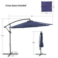 thumbnail image 5 of Sonerlic 10ft Outdoor Patio Hanging Offset Umbrella with Steel Frame for Yard,Poolside and Deck,Navy Blue, 5 of 7