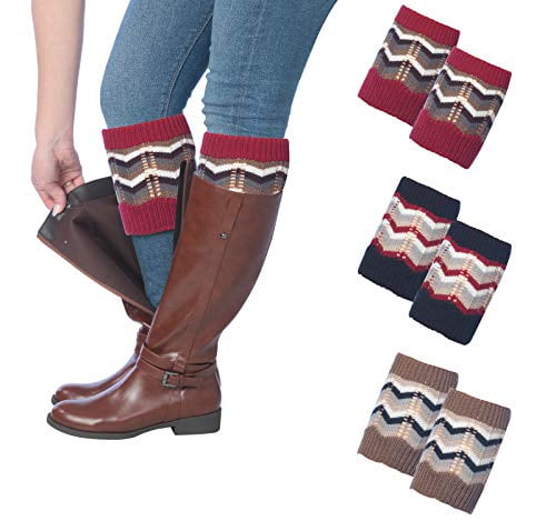 Lace BOOT CUFFS Knitted Leg Warmer Topper *Emme* USA Seller FREE SHIP 