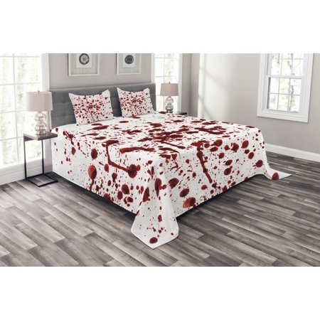 Horror Bedspread Set Splashes Of Blood Grunge Style Bloodstain