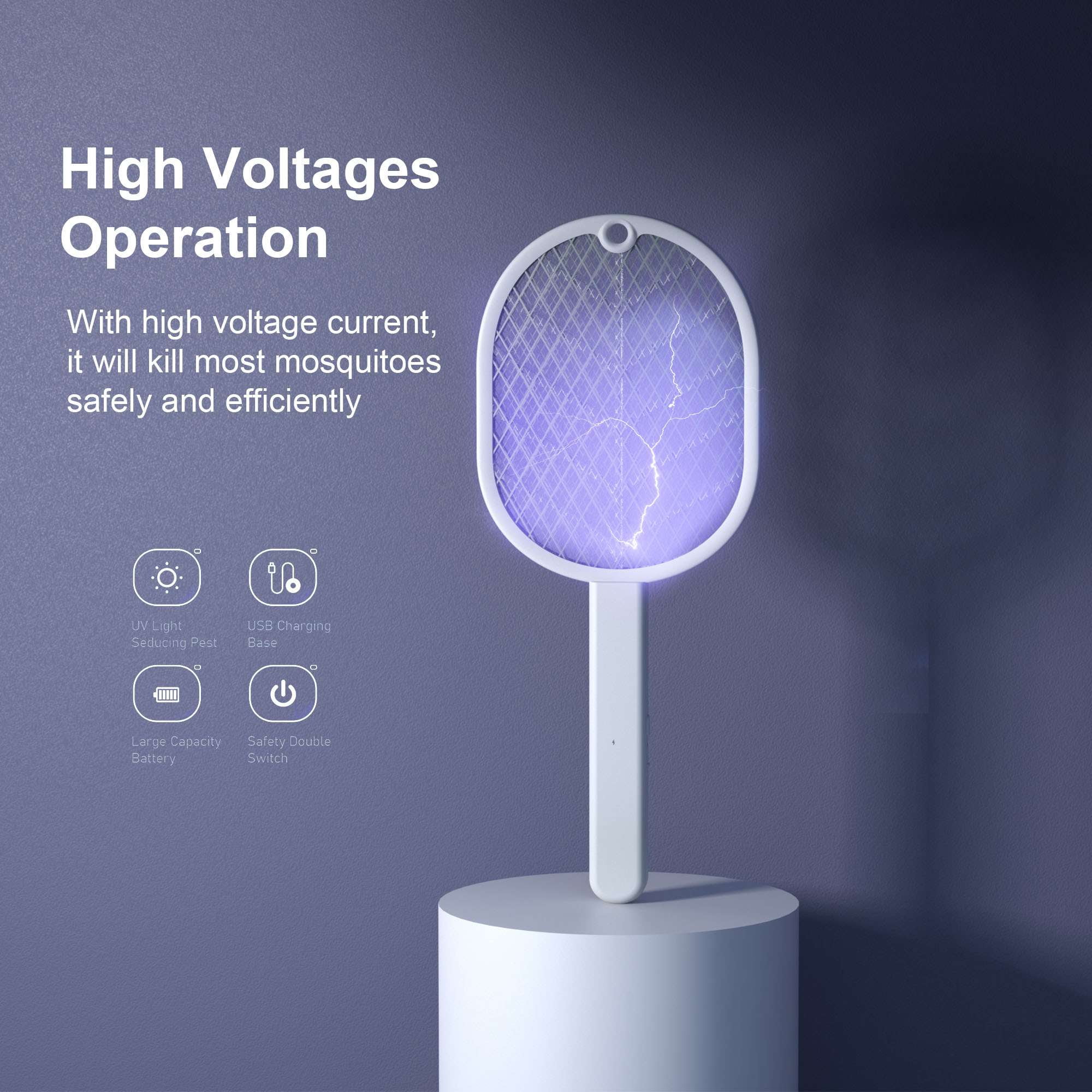 Gustave Electric Fly Swatter Bug Zapper Racket USB Rechargeable 2 in 1 Handheld 2700V Powerful Mosquito Killer Insect Trap Lamp for Indoor Outdoor "Green"
