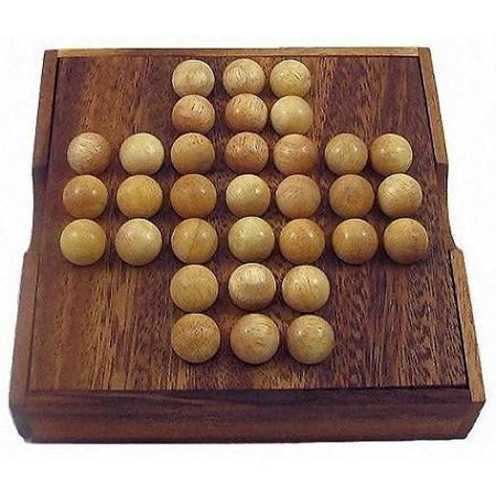 Solitaire Marble - Wooden Brain Teaser Game