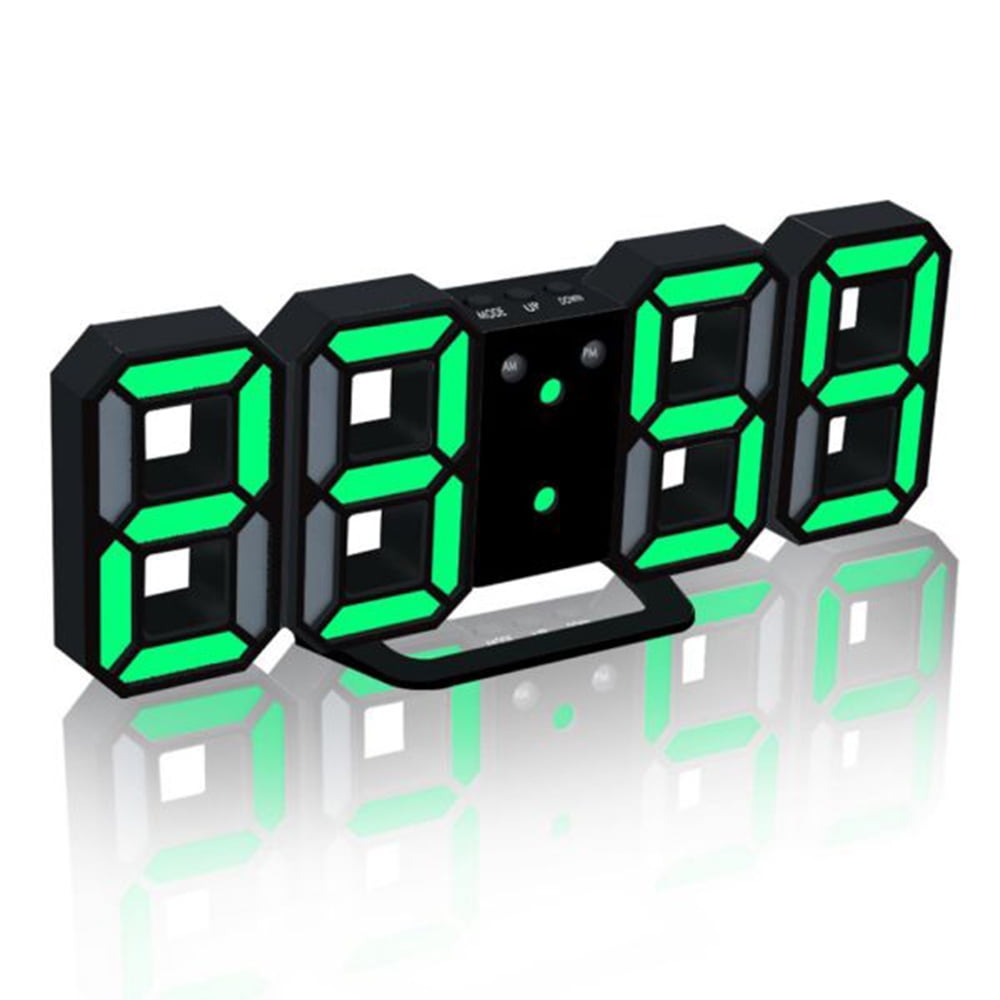 3D LED Digital Clock Glowing Night Mode Brightness Adjustable