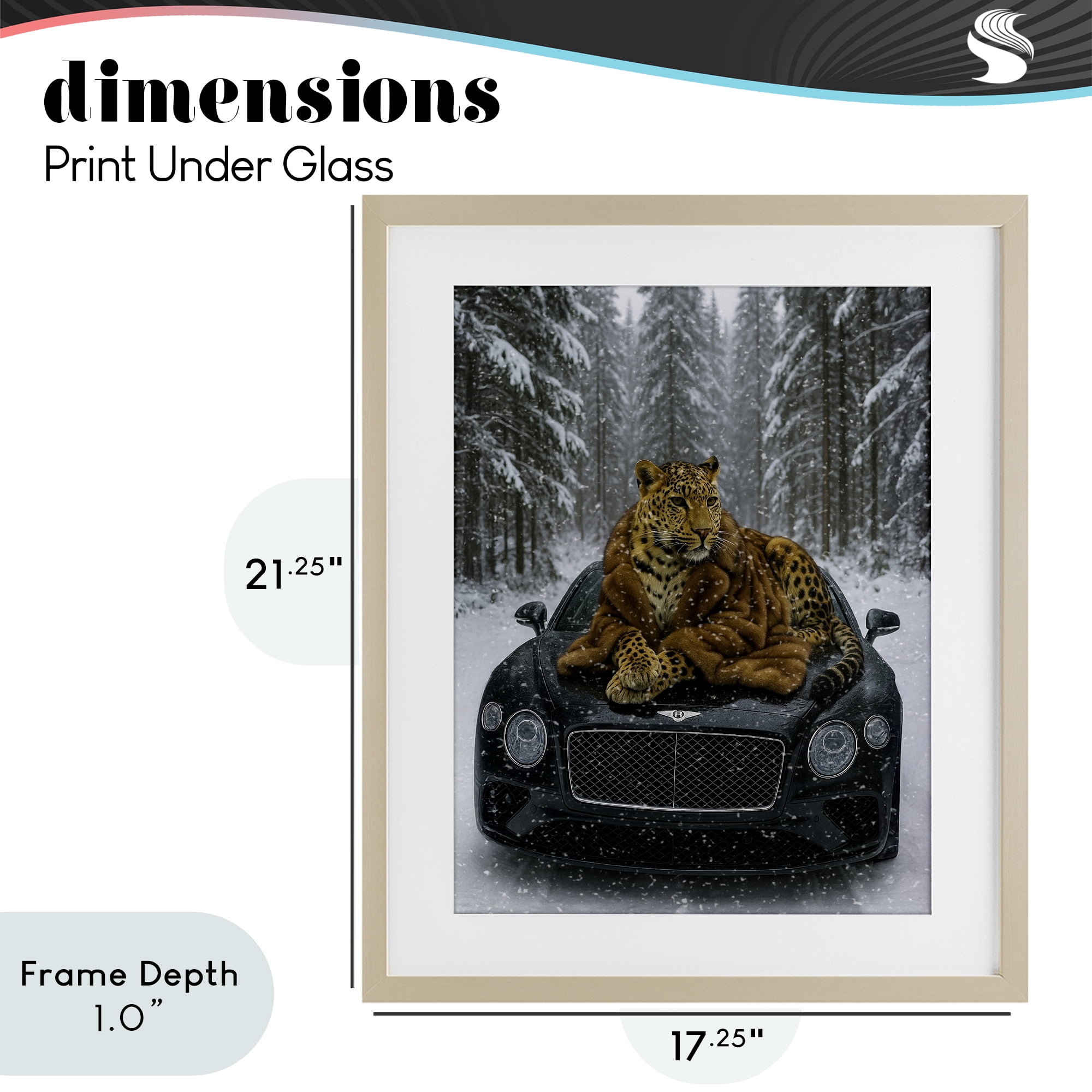 Stupell Industries Luxurious Leopard Winter Woods Birch Framed Print Under Glass, design by Grotto Studios