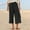 Black, variant on LADIGASU Womens Casual Solid Color Loose Pants Capris With Pocket