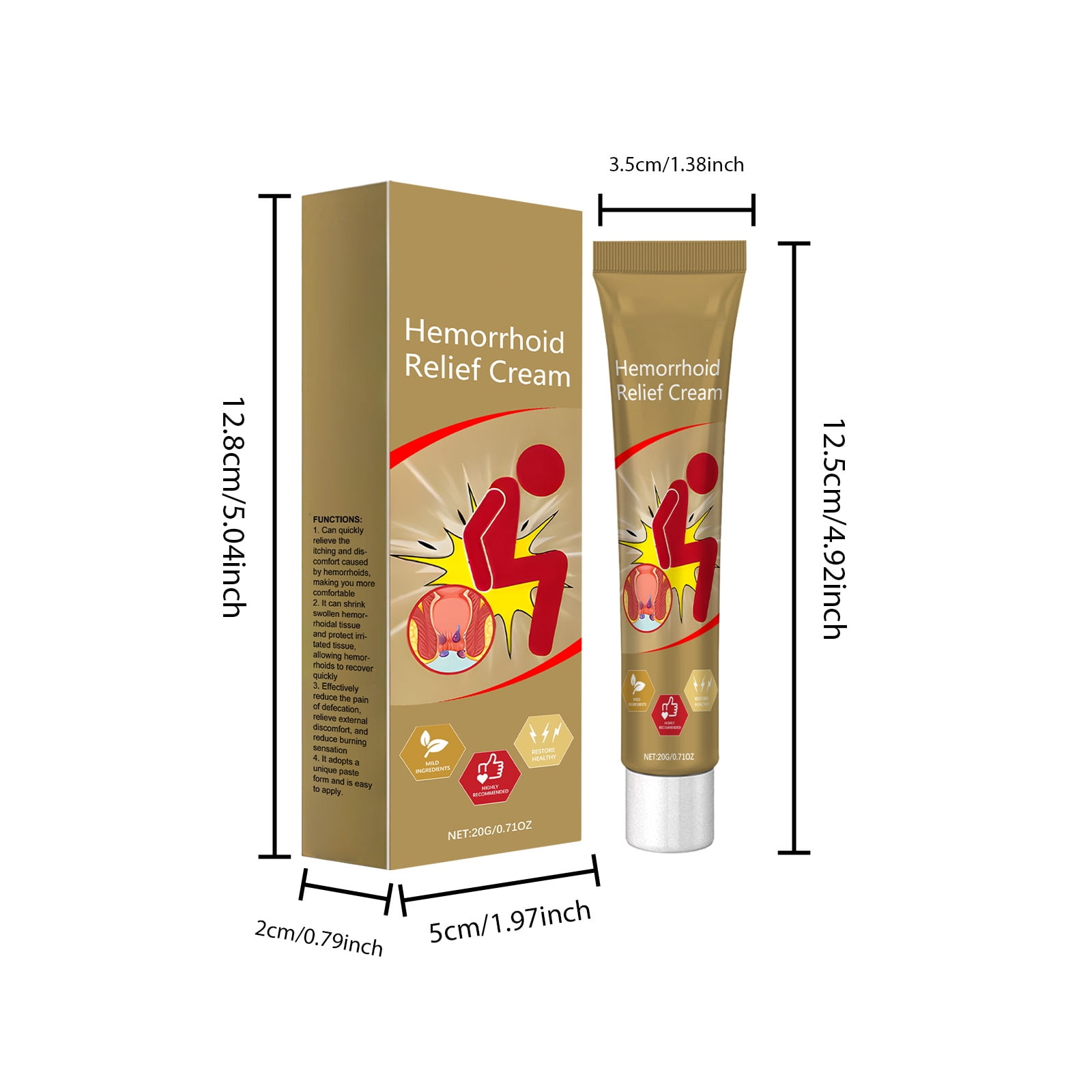 Alvantor Hemorrhoid Treatment Relief Cream with Chamomile & Saffron, 0.71oz