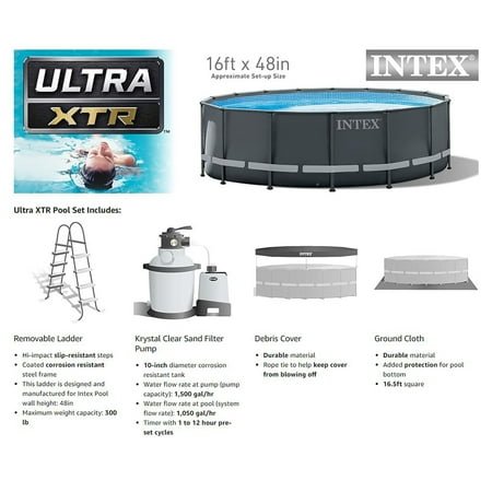 Intex - Frame Above Ground Pool Set w/ Pump