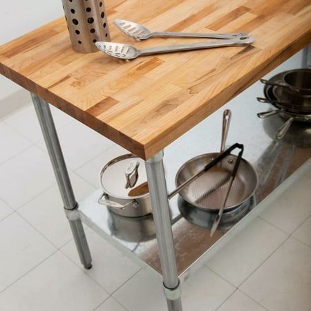 John Boos Maple Wood Top Work Table With Adjustable Lower Shelf 60 X 30 1 5 Canada John Boos Maple Wood Top Work Table, John Boos Kitchen Island Canada
