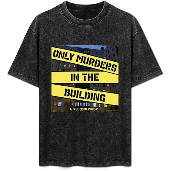 Only Murders In The Building Washed T-shirt Cool Print Short-sleeved Unisex Hip-hop Top