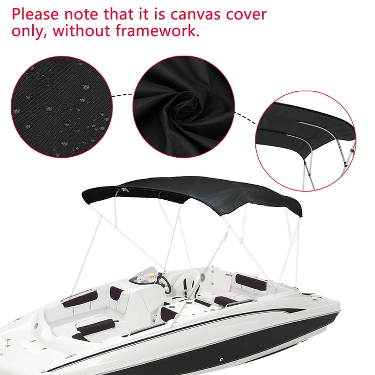 600D Waterproof Boat Bimini Top Cover, 4 Bow Bimini Top Canvas Sun