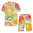 thumbnail image 3 of BiZtdJrK Men Summer 2 Piece Sets Casual Short Sleeve Tshirts Matching Drawstring Beach Shorts Sport Set Fashion Tropical Print Big and Tall Tracksuits Todays Sales Watermelon Red L, 3 of 5