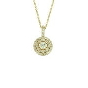 Antwerp's 14k Gold Double Halo .62 TDW Diamond Necklace