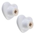 thumbnail image 3 of 2pcs Ceramic Cabinet Handles Heart Shape Drawer White Heart Handle Replacement for Kitchen Knobs Kids Room Cabinets Closets Organizer, 3 of 4