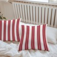 thumbnail image 6 of Throw Pillow Covers 26x26 Inch Set of 2, Red Striped Waterproof Outdoor Pillow Covers, Modern Thin Line Vertical Stripes Decorative Cushion Pillowcases for Couch, Sofa, Bed, Garden, Patio, 6 of 9