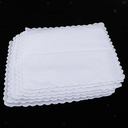 

6X DIY Ladies White Hankies Party % Cotton Hanky