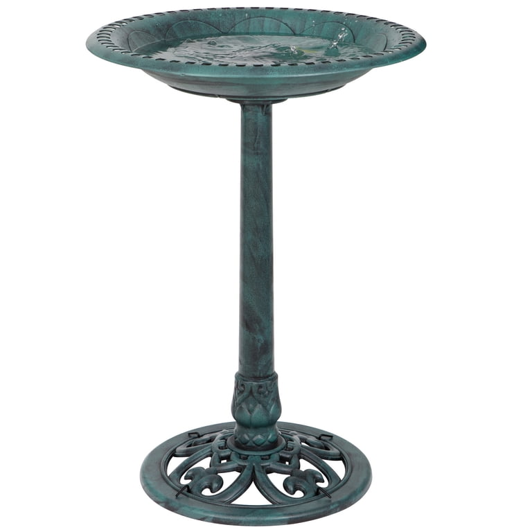 HomGarden 28" Vintage Bird Bath, Antique Green photo 5