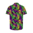 thumbnail image 4 of Jjayotai Happy Mardi Gras, Men's Hawaiian Shirt, Summer Beach Casual Short Sleeve Button Down Shirts, Mens Mardi Gras Costumes Multicolor XXXXL, 4 of 5