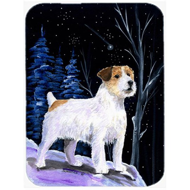 Starry Night Jack Russell Terrier Glass Cutting Board - Large