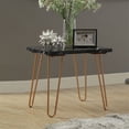 thumbnail image 1 of Benzara BM185820 Black Marble Top End Table With Metal Hairpin Style Legs In Gold, 1 of 1
