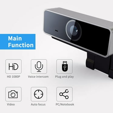 Moclever 1080P USB Webcam with Microphone and Rotatable Clip for PC Desktop Laptop FHD Web Camera for Live Broadcast Video Calling Conferencing Gaming