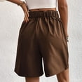 thumbnail image 4 of up to 60% off Gifts Usmixi Womens High Waist Shorts Summer Button Lightweight Loose Straight Short Pants Casual Solid Pleated Wide Leg Shorts with Pocket Coffee XL, 4 of 4