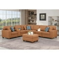 thumbnail image 4 of Devion Furniture Artificial Leather Modular Sectional With Ottoman And Cupholder Console - Beige, 4 of 11