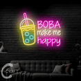 thumbnail image 3 of C-CRAFT Boba Make Me Happy Neon Light Led Sign 40 inch for Boba Tea Shop Wall Art Decor, 3 of 5