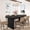 Black, variant on Oval Dining Table, Modern Kitchen Table for 4-8 People, Long Dining Room Table with Thick Sturdy Wooden Base & Rustic Oak Finish, Easy to Assemble for Living Room, Office
