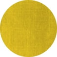 thumbnail image 1 of Ahgly Company Machine Washable Indoor Round Solid Yellow Modern Area Rugs, 6' Round, 1 of 4