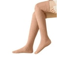 thumbnail image 2 of Womens Socks Ankle Soft New Women's Solid Color Coralline Breathable Winter Warm Thigh-High Socks Style B-77 Brown One Size, 2 of 9