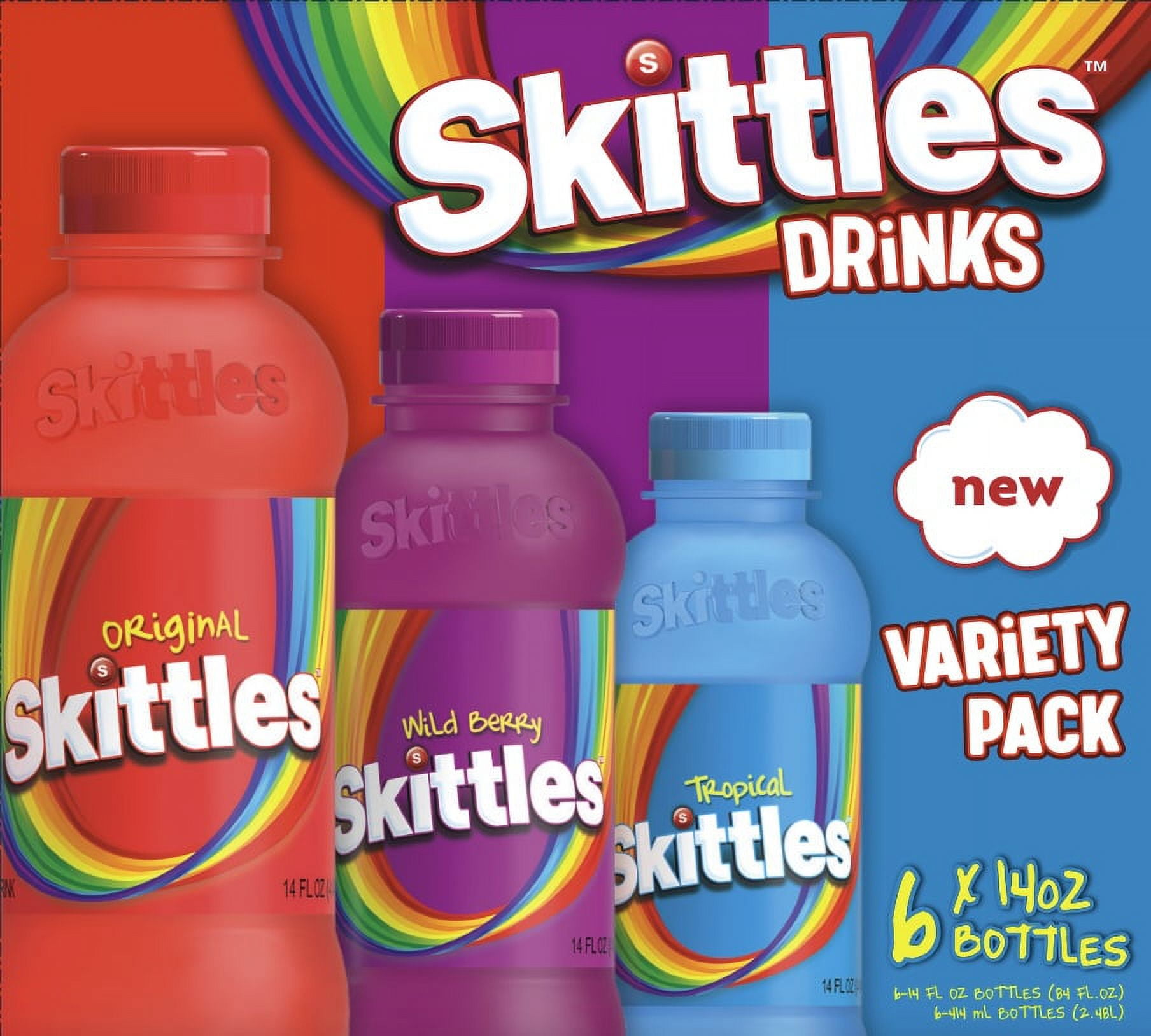Skittles Drinks 3 Flavor Variety Pack 14oz