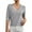 Grey, variant on Vetement Femme ete 2025 New Casual V Neck Hollowed Out Knitted Sweater For European And Women's Spring/ summer Pullover Short Sleeved Knitted Sweater Small Tops Long Sleeve Shirt Women plus New XS