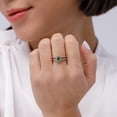 thumbnail image 4 of ANGARA Natural Pear Emerald and Diamond Halo Split Shank Ring in 14K Rose Gold for Women (Size-7x5mm) | May Birthstone, Birthday, Anniversary, Jewelry Gift for Women | Natural Emerald Ring, 4 of 10