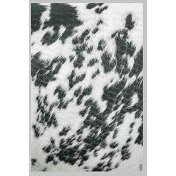 Printed Adhesive Vinyl Cowhide Black and White Pattern