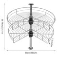 thumbnail image 2 of Lazy Susan 2-Tier Corner Cabinet Organizer, 30LB Capacity Kidney Shape Rotating Shelf for Pots Pans, Chrome Plated, 2 of 15