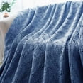 thumbnail image 4 of Kasentex Cozy Soft 100% Cotton Warm Fall/Winter Decorative Throw Blanket for Couch, Sofa, Bed, wrap-around - Indoor/Outdoor 50x60" Infinity Blue, 4 of 9