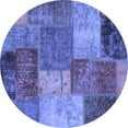 thumbnail image 1 of Ahgly Company Indoor Round Patchwork Blue Transitional Area Rugs, 8' Round, 1 of 4