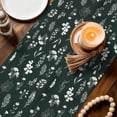 thumbnail image 4 of Dark Green Wildflowers Table Runner 36 Inches Long,Farmhouse Botanical Garden Floral Cotton Linen Table Runners Dresser Scarves,Fabric Tabletop Scarf Furniture Cover for Home Dinner Party 13"x36", 4 of 9