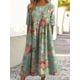thumbnail image 2 of Vestido largo Akivide Summer Boho Floral de manga corta para mujer, 2 of 2