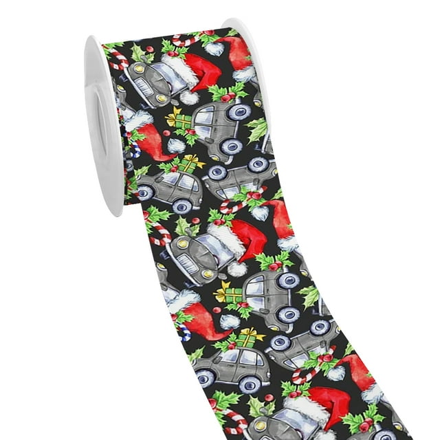 Holiday Merry Christmas Decoration Pattern Printed Grosgrain Satin Ribbon for Gift Wrapping Hair Bow Craft Accessory 50 Yards Jiayi