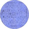 thumbnail image 1 of Ahgly Company Machine Washable Indoor Round Abstract Blue Modern Area Rugs, 4' Round, 1 of 4