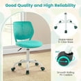 thumbnail image 6 of IUKRYU  Desk Chair, Children Armless Study Chair with Adjustable Height, Ergonomic Kids Computer Seat with Wheels, Rolling Swivel Mesh Task Desk Chair for Girls Boys Teens, Turquoise, 6 of 9