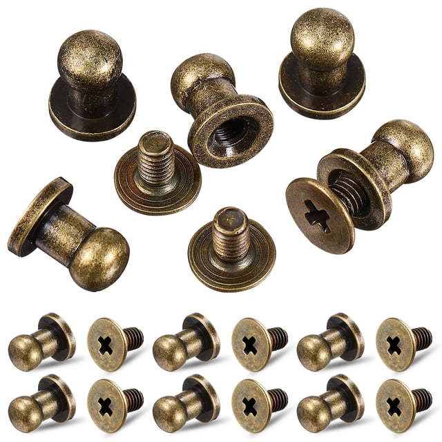 UPOUART 30 Pcs Bag Hardware Copper Rivet for Bag with Round Hexagonal Shape