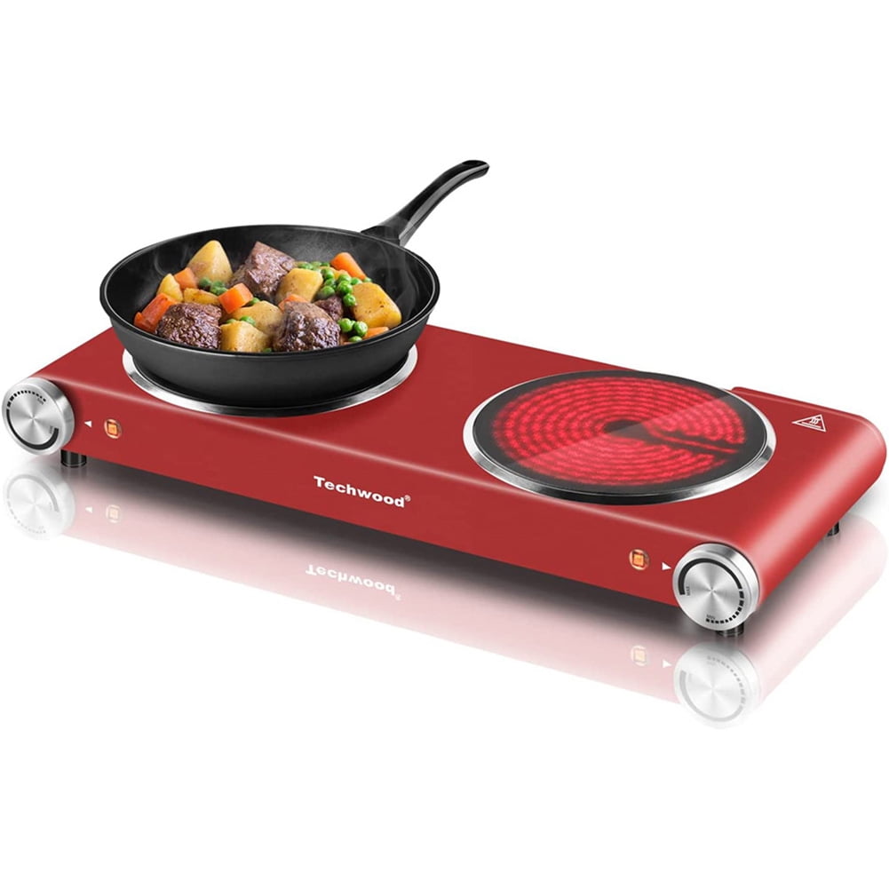 Hotplate, 1800W Double Electric Hotplate, Double Cooktop Cooker, Double