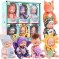 thumbnail image 1 of Minimuñecas Hanaive Reborn de 11 cm con 6 atuendos, juego de 6 niñas, 1 of 6