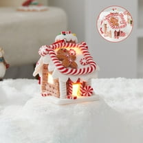 Christmas Gingerbread House Decoration Glowing Candy House Christmas Gift Soft Clay Fairy Tale Xmas Decor Light Up Holiday Tabletop Atmosphere Ornament