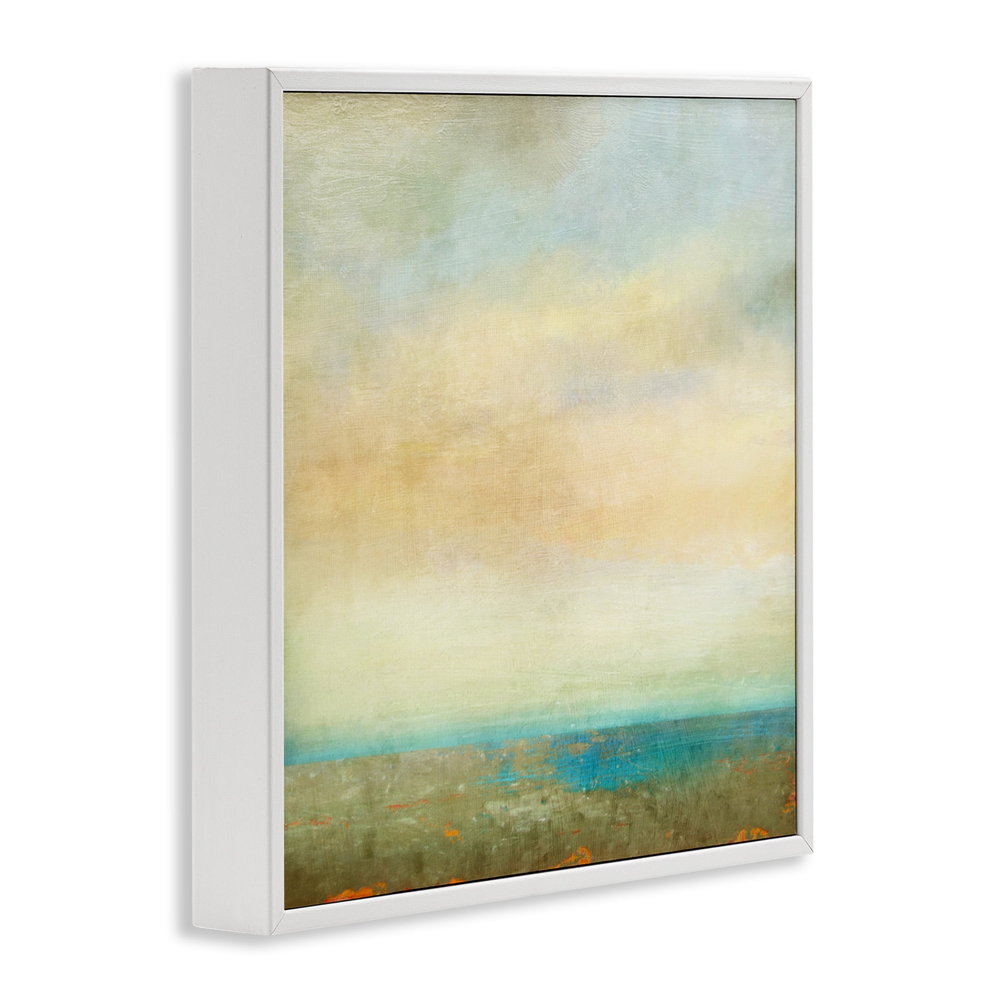 Stupell Industries Abstract Sunlit landscape Landscape Painting White Framed Art Print Wall Art, 24 x 24