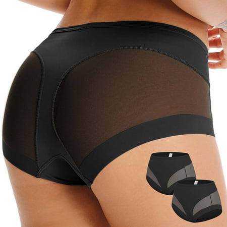 2 Pack Tummy Control Shapewear Panties for Women Butt Lifting Underwear Mesh Body Shaper Underwear Cincher Panty Girdle