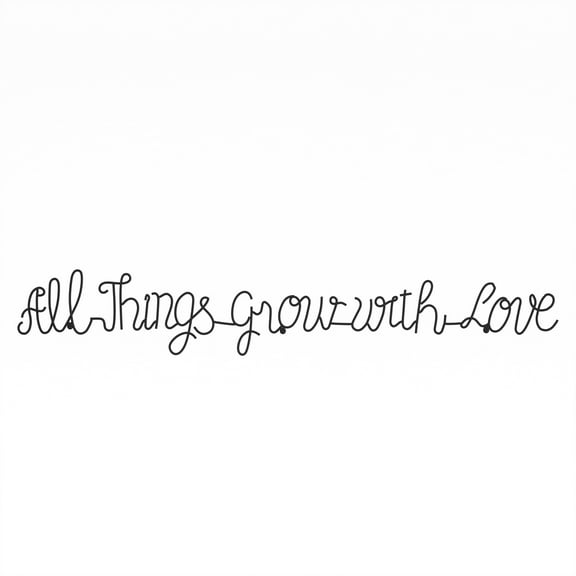 Lavish Home All Things Grow with Love Sign, Black