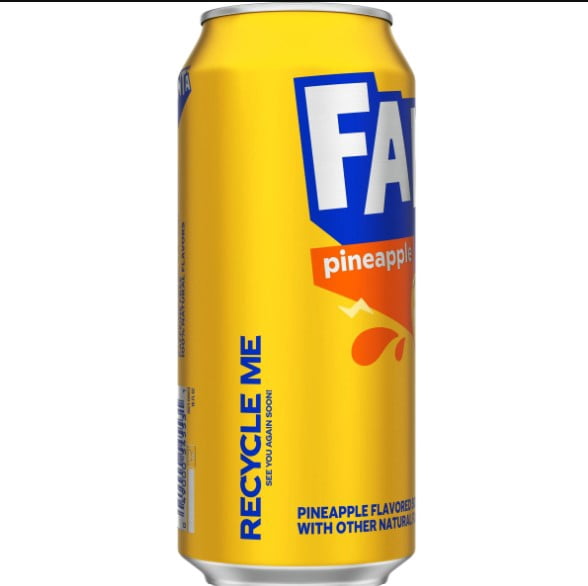 Fanta Pineapple Soda Can, 16 fl oz